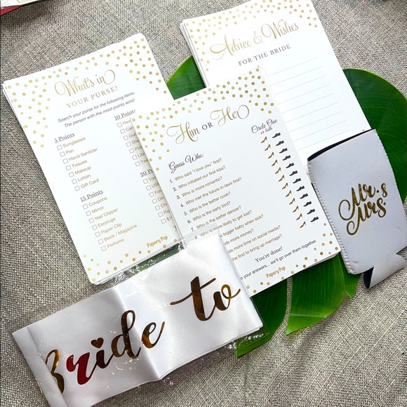 Other - Bridal shower games bundle Bride to be sash